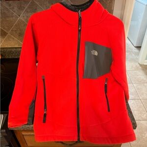 The North Face Red and Gray Fleece Jacket